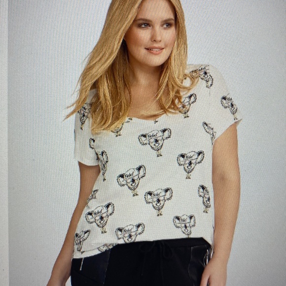 Torrid Rebel Tops - NWOT - Torrid Rebel White Koala Print T-Shirt
